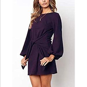 ⚡️SALE⚡️Casual Round Neck Waist Tie Pencil Dress